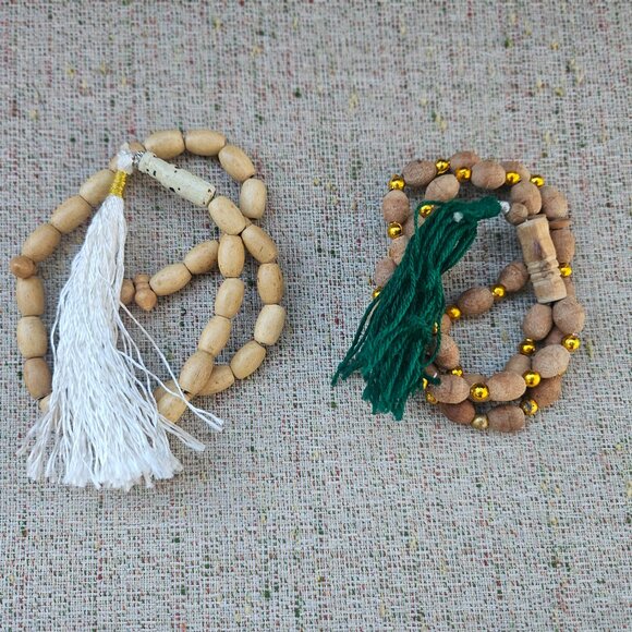 Lot of 2 Prayer Tasbeeh Pray Beads Real Wood Handmade Beads Muslim Tasbeh - Picture 1 of 10